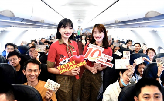 Mừng kỷ niệm “chuyến bay nụ cười” đến Singapore, Vietjet tặng 10.000 vé bay chỉ từ 0 đồng