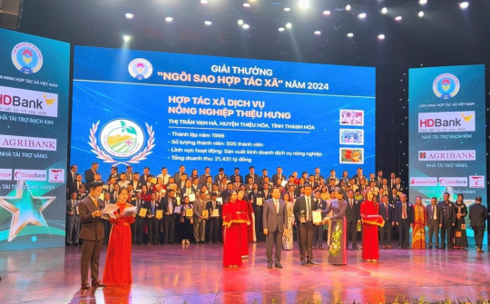 Hợp tác xã Thiệu Hưng nhận “Giải thưởng Ngôi sao HTX năm 2024”