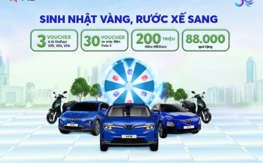 MB triển khai chương trình gửi tiền “Sinh nhật vàng – Rước xế sang”, trị giá lên đến 12 tỷ đồng