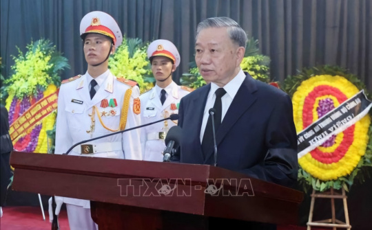 Chủ tịch nước Tô Lâm đọc điếu văn truy điệu Tổng Bí thư Nguyễn Phú Trọng