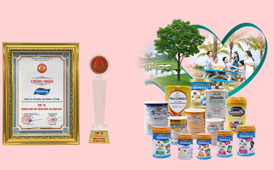 Codoca vinh dự 3 năm liền đạt TOP 10 thương hiệu nổi tiếng Quốc gia