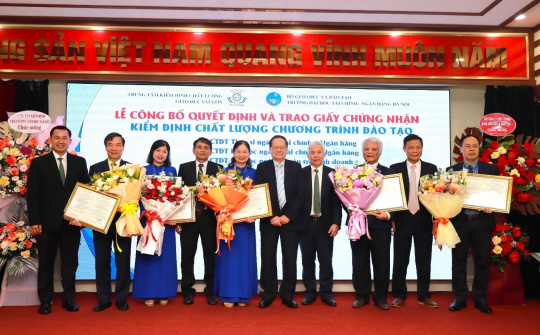 Trường ĐH Tài chính – Ngân hàng Hà Nội đón nhận Quyết định công nhận chất lượng 5 chương trình đào tạo.