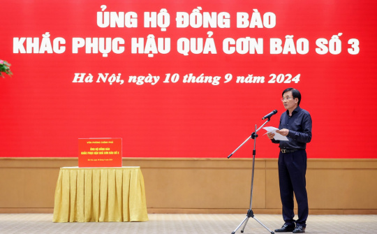 Văn phòng Chính phủ ủng hộ đồng bào khắc phục hậu quả cơn bão số 3