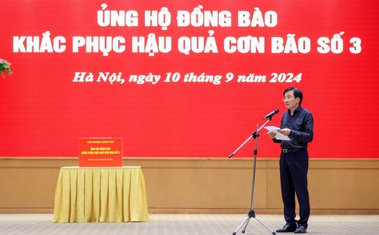 Văn phòng Chính phủ ủng hộ đồng bào khắc phục hậu quả cơn bão số 3