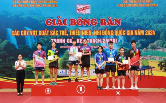Bóng bàn CAND – T&T về nhất toàn đoàn với 14 huy chương vàng giải trẻ quốc gia