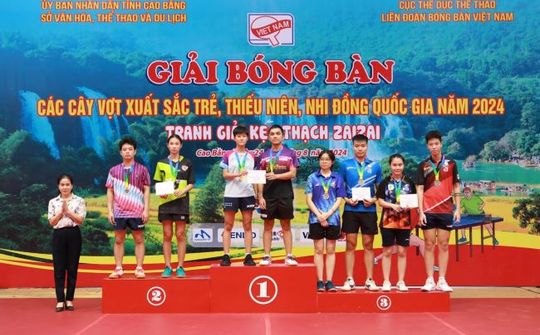 Bóng bàn CAND – T&T về nhất toàn đoàn với 14 huy chương vàng giải trẻ quốc gia
