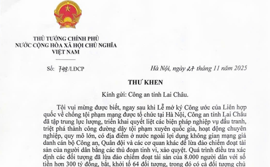 Thủ tướng gửi thư khen Công an tỉnh Lai Châu triệt phá tổ chức lừa đảo xuyên quốc gia