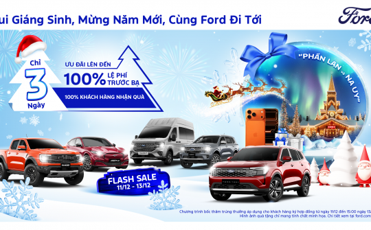 Ford Việt Nam triển khai ưu đãi cuối năm, hỗ trợ 100% lệ phí trước bạ