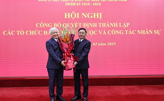 Đảng ủy Mặt trận Tổ quốc, các đoàn thể Trung ương công bố Quyết định thành lập các tổ chức đảng trực thuộc và công tác nhân sự