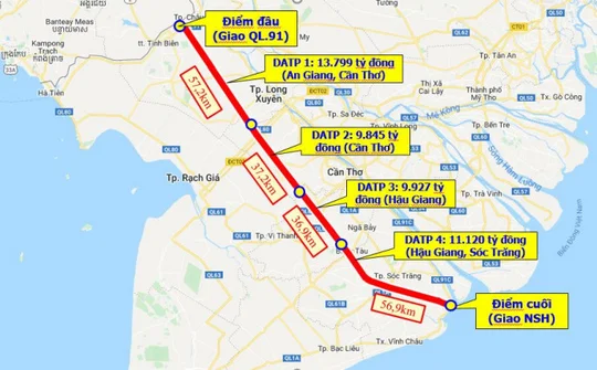 Hoàn thành cao tốc Châu Đốc – Cần Thơ – Sóc Trăng vào tháng 6/2026
