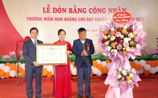Thái Nguyên: Trường Mầm non Quảng Chu đạt chuẩn quốc gia mức độ I
