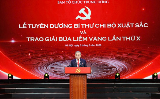 Phát biểu của Tổng Bí thư Tô Lâm tại lễ tuyên dương Bí thư chi bộ xuất sắc và trao giải Búa liềm Vàng