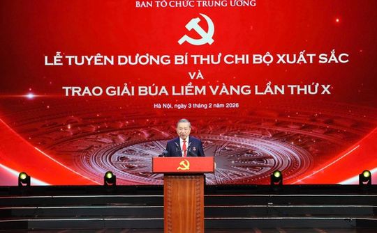 Phát biểu của Tổng Bí thư Tô Lâm tại lễ tuyên dương Bí thư chi bộ xuất sắc và trao giải Búa liềm Vàng