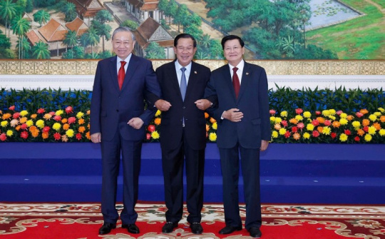 Tổng Bí thư Tô Lâm đồng chủ trì Cuộc gặp giữa Người đứng đầu ba Đảng Việt Nam - Campuchia - Lào