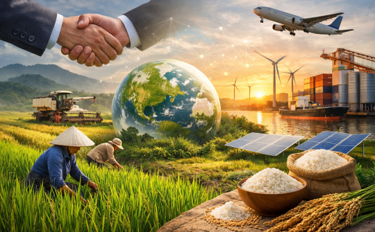 Hợp tác quốc tế trong tái cấu trúc chuỗi giá trị lúa gạo theo hướng xanh và thích ứng khí hậu