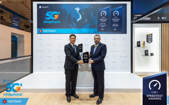 VinaPhone được vinh danh là Mạng 5G tốt nhất Đông Nam Á tại MWC 2026