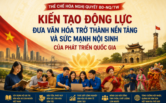 Thể chế hóa Nghị quyết 80-NQ/TW kiến tạo động lực đưa văn hóa trở thành nền tảng và sức mạnh nội sinh của phát triển quốc gia