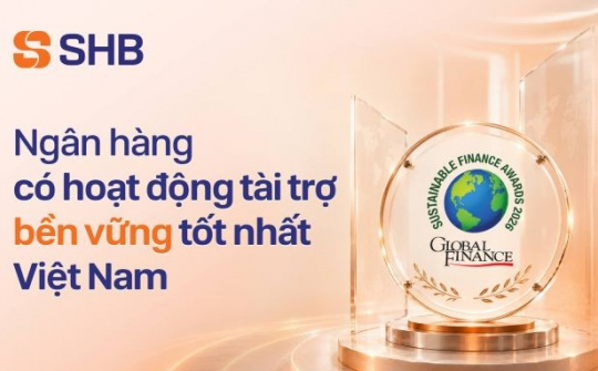 SHB: Ngân hàng có hoạt động Tài trợ Bền vững tốt nhất Việt Nam