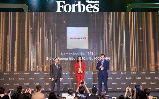 Techcombank được vinh danh top 2 thương hiệu tài chính dẫn đầu Việt Nam