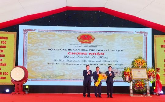 Thanh Hoá: Đón nhận Di sản văn hóa phi vật thể quốc gia Lễ hội đền thờ Lê Hoàn