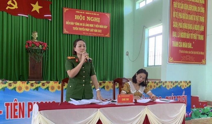 Công an xã biên giới Đắk Lao tổ chức “Diễn đàn Công an lắng nghe ý kiến Nhân dân”