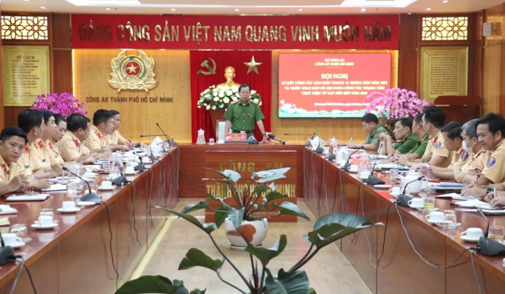 Công an TP.HCM: Hội nghị trực tuyến đảm bảo TTATGT và triển khai công tác trọng tâm đến hết năm 2023