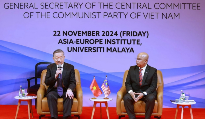 Tổng Bí thư Tô Lâm phát biểu về chính sách đối ngoại tại Trường Đại học Quốc gia Malaya