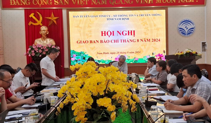 Nam Định: Giao ban báo chí tháng 8/2024