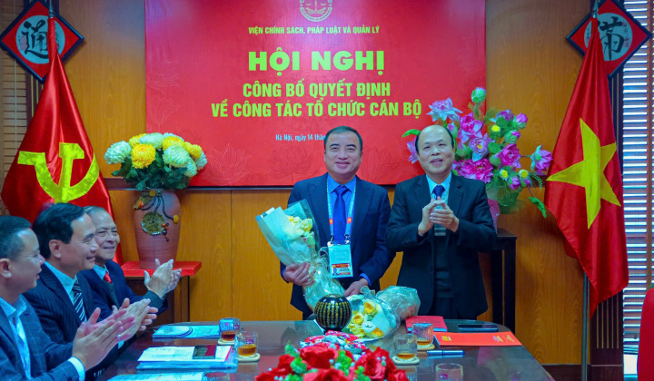 Viện Chính sách, Pháp luật và Quản lý tổ chức Hội nghị công bố quyết định về công tác tổ chức cán bộ