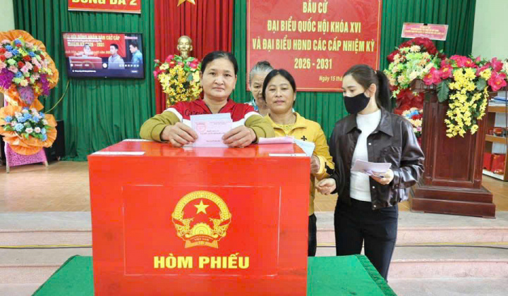 Thanh Hóa: Cử tri đi bỏ phiếu đạt tỷ lệ cao, nhiều địa phương đạt 100%