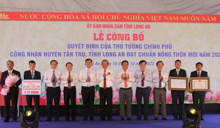 Huyện Tân Trụ tỉnh Long An đạt chuẩn nông thôn mới
