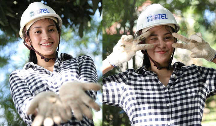 Hoa hậu Tiểu Vy thấm đẫm mồ hôi trên hành trình 'Mang nước về bản'