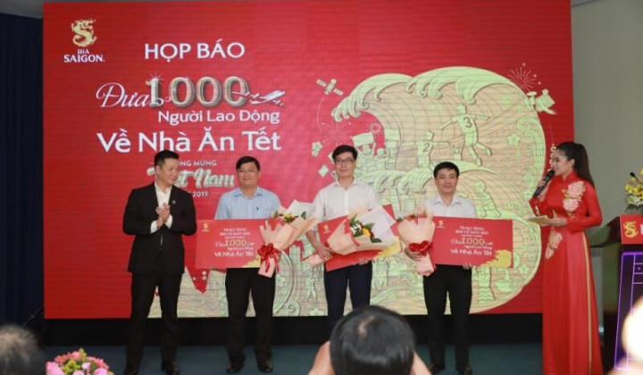 Sabeco tặng 1.000 vé máy bay cho công nhân 'Về nhà ăn Tết 2019'