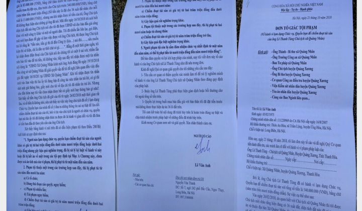 Có hay không việc “Gài bẫy” để làm mất uy tín và danh dự của Chủ tịch xã Quảng Nhân, Thanh Hóa?