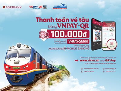 Ưu đãi 100.000 VND khi thanh toán vé tàu Tết bằng ứng dụng của Agribank