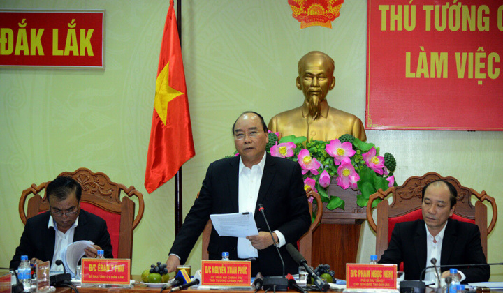 Thủ tướng Nguyễn  Xuân Phúc làm việc với lãnh đạo chủ chốt tỉnh Đắk Lắk