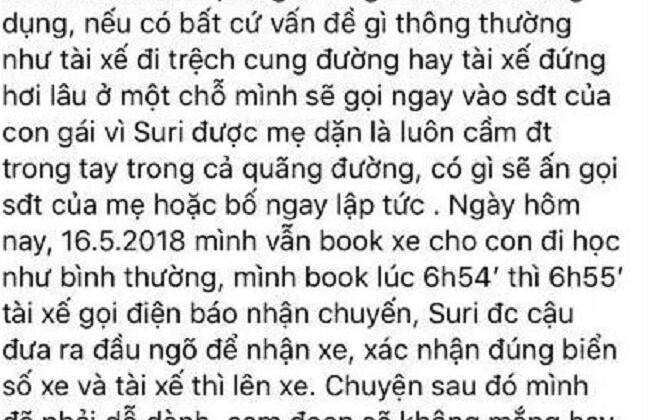 Hà Nội: Bé gái lớp 3 tố bị tài xế taxi công nghệ quấy rối