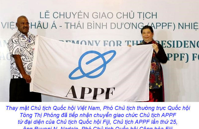 Quốc hội Việt Nam tiếp nhận chức Chủ tịch APPF