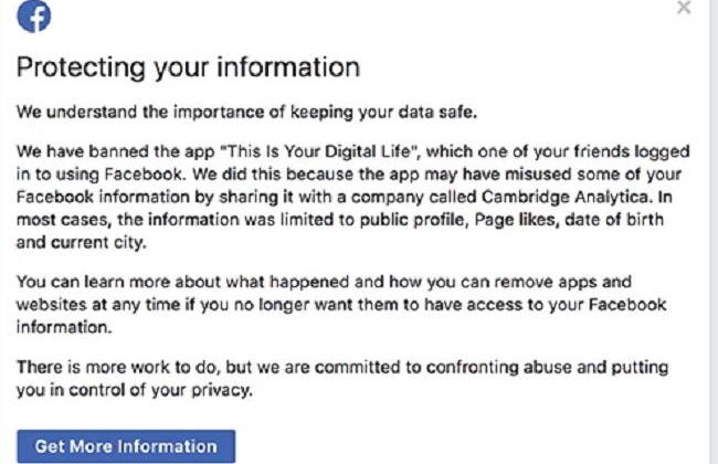 Facebook bắt đầu thông báo những tài khoản Việt bị lợi dụng dữ liệu