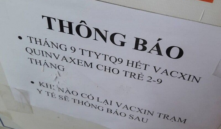 TP HCM: Hết vaccine Quinvaxem cho trẻ 2 đến 9 tháng tuổi