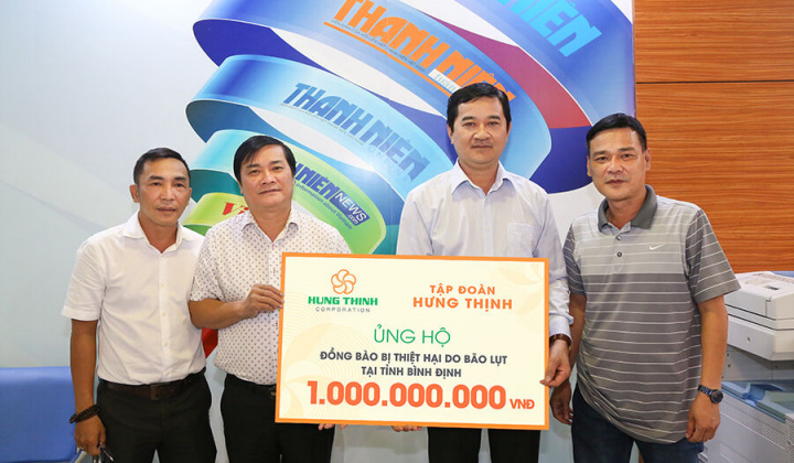Hưng Thịnh Group: Trao tặng 1 tỷ đồng chia sẻ khó khăn với người dân vùng bão Bình Định