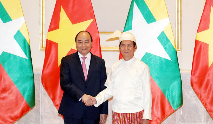 Thủ tướng Nguyễn Xuân Phúc hội kiến với Tổng thống Myanmar