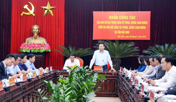 BCĐ Trung ương về phòng, chống tham nhũng kiểm tra, đôn đốc công tác phòng, chống tham nhũng tại tỉnh Bắc Ninh