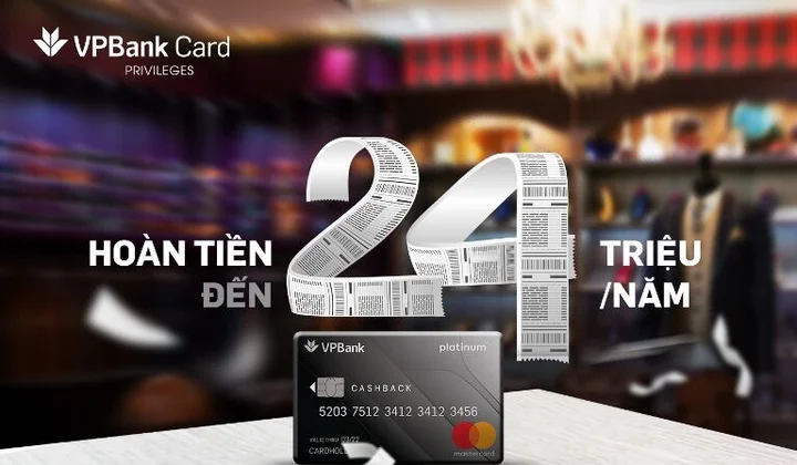 VPBank ra mắt thẻ tín dụng hoàn tiền với mọi chi tiêu qua thẻ