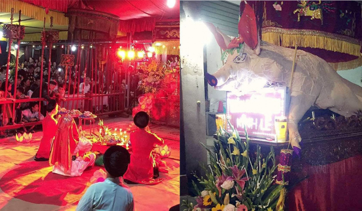 Nét đẹp văn hoá tại lễ rước 'Ông lợn' La Phù