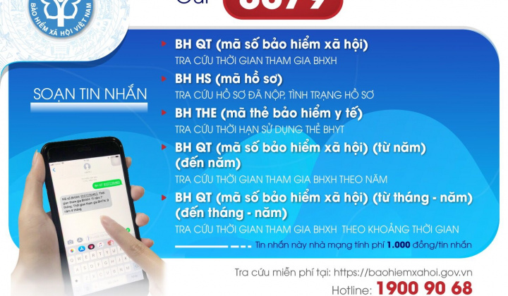 Từ ngày 01/8 chỉ sử dụng đầu số 8079 trong tra cứu BHXH, BHYT