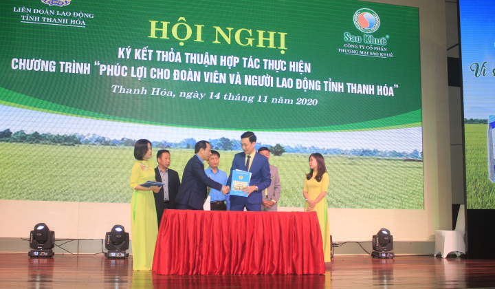Sao Khuê ký kết với LĐLĐ tỉnh Thanh Hóa thực hiện “phúc lợi cho đoàn viên và người lao động”