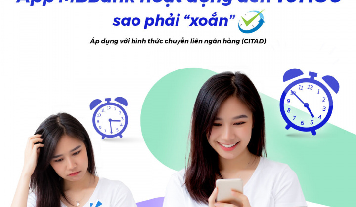 MB mở rộng giờ Cut - Off trên kênh Ngân hàng điện tử