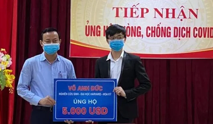Cựu HCV Olympic Toán Quốc tế ủng hộ 5.000 USD chống dịch Covid-19