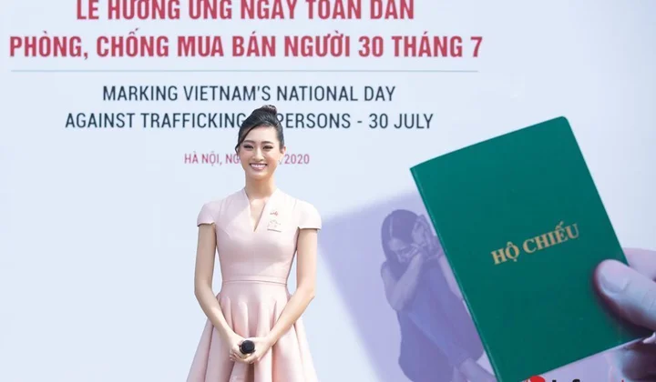 Hoa hậu Lương Thùy Linh truyền thông điệp phòng, chống mua bán người